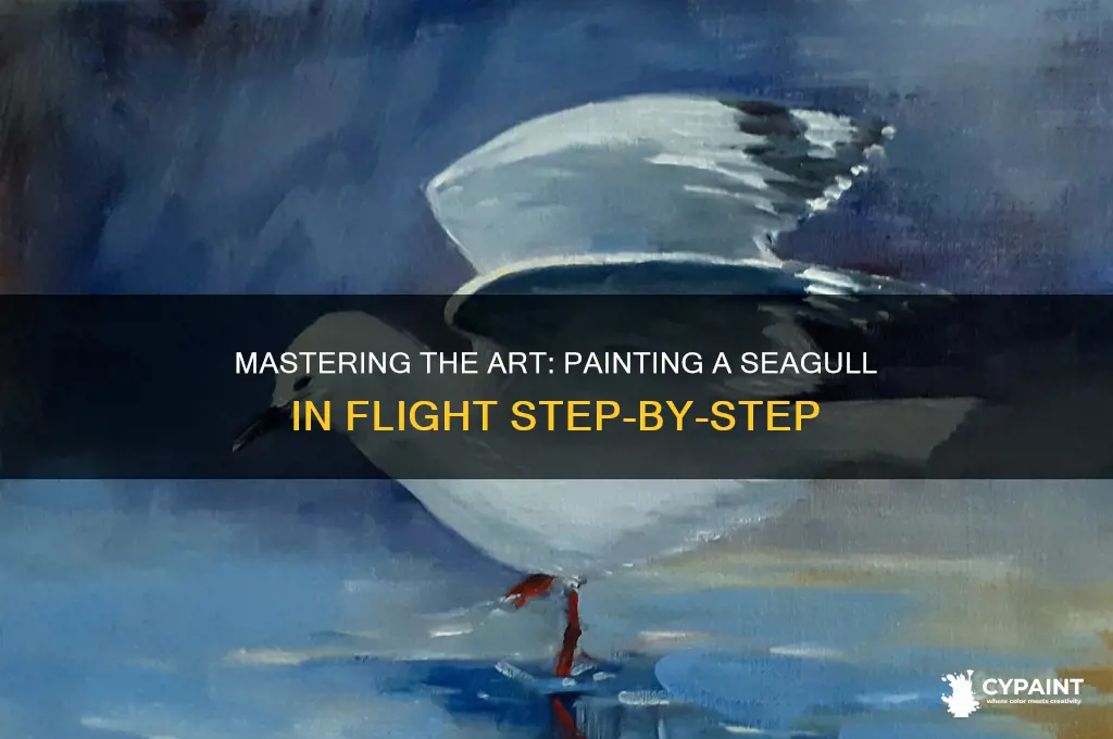 how to paint a seagull in flight
