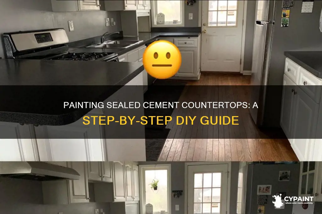 how to paint a sealed cement countertop