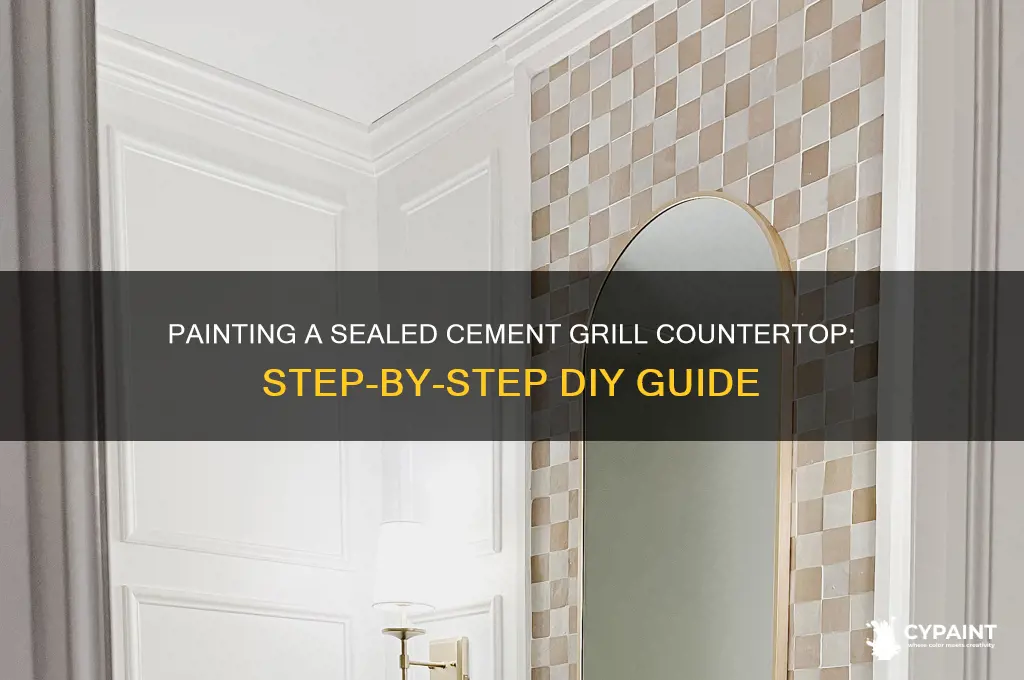 how to paint a sealed cement grill countertop