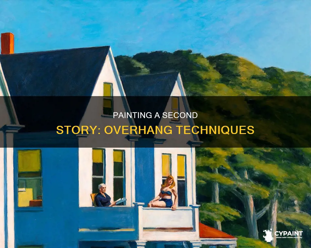 how to paint a second story with over hang