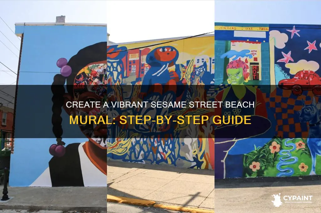 how to paint a sesame street beach mural
