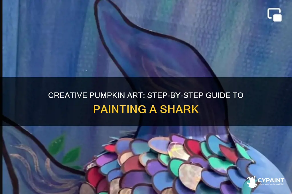 how to paint a shark on a pumpkin