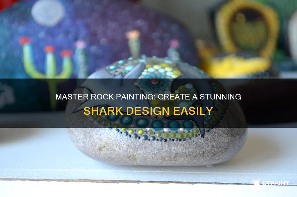 how to paint a shark on a rock