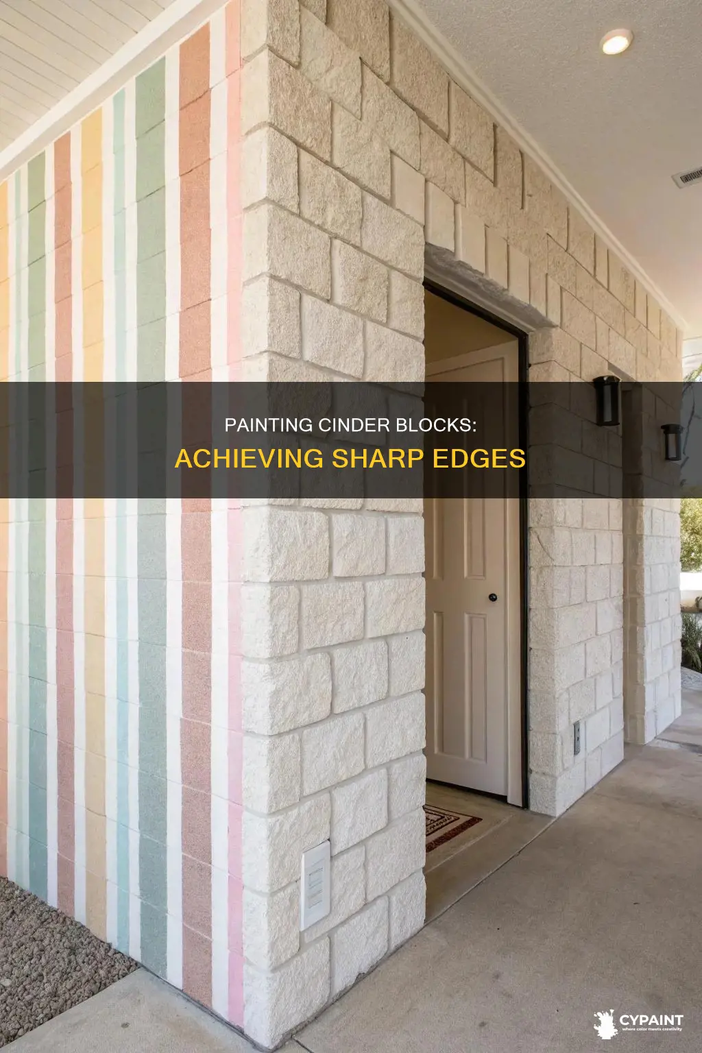 how to paint a sharp edge on cinder block