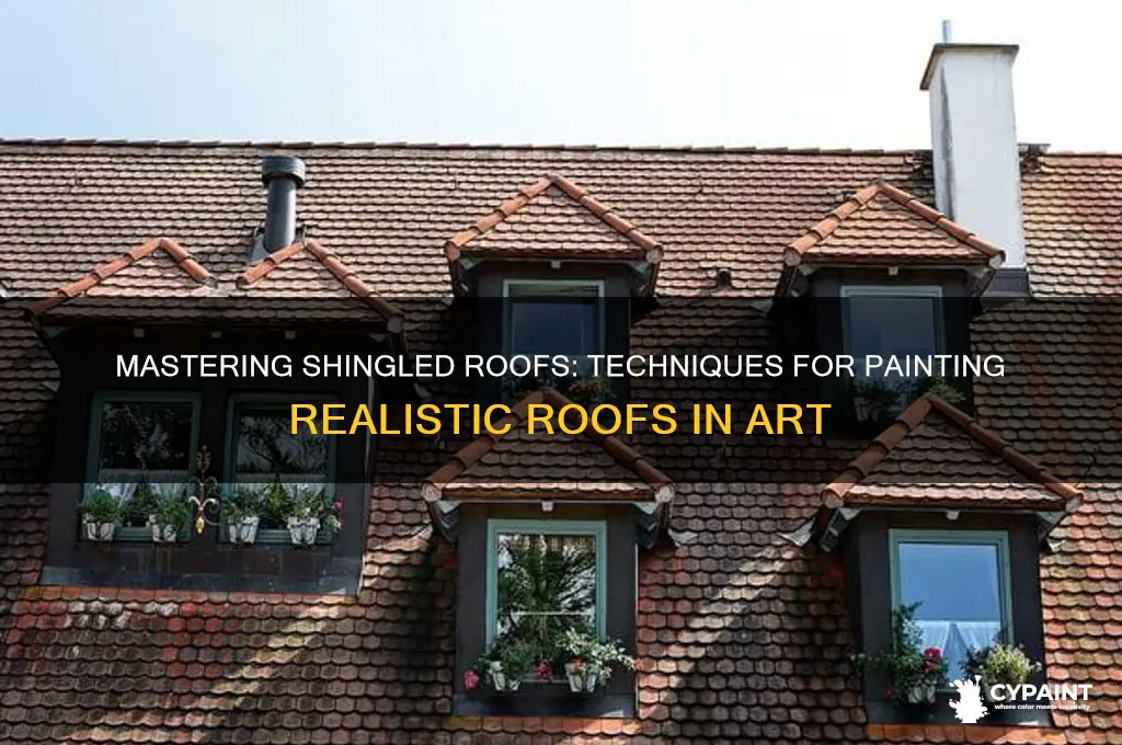 how to paint a shingled roof in art