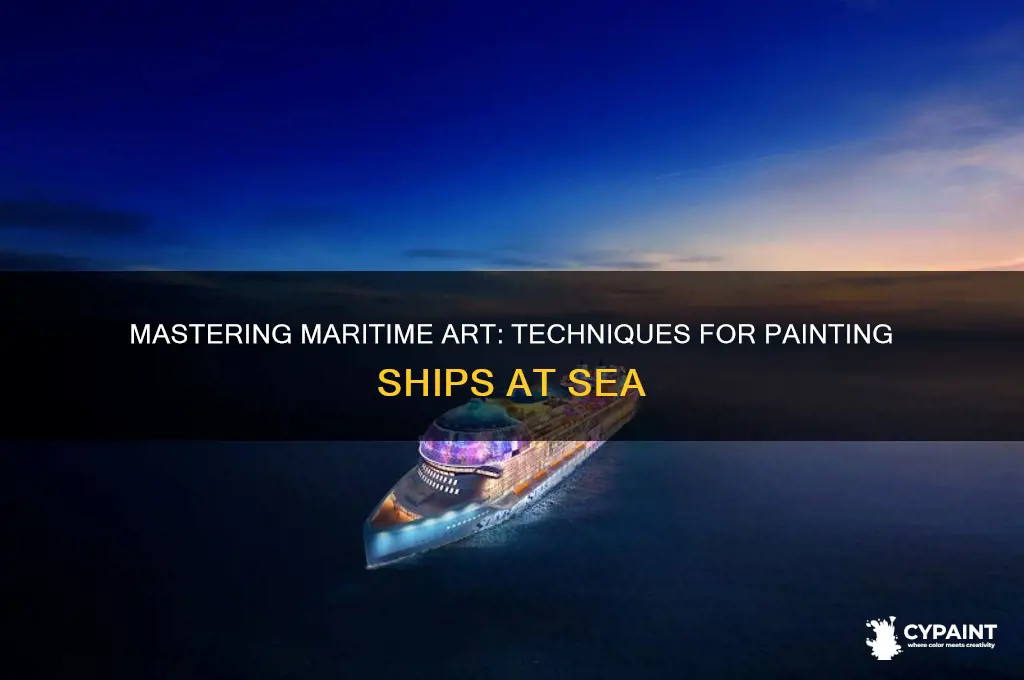 how to paint a ship at sea