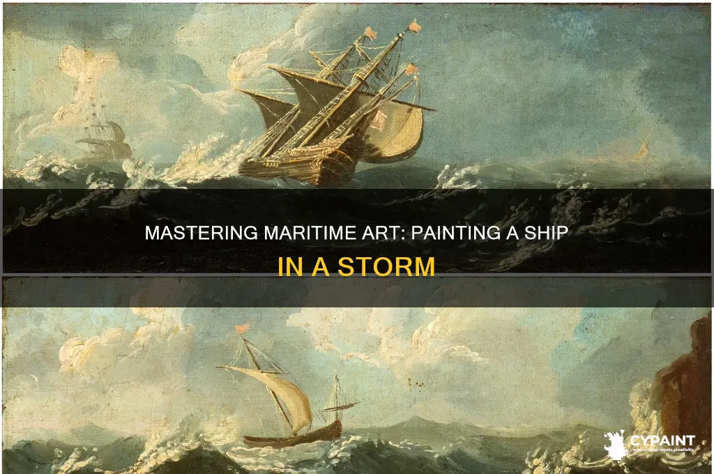 how to paint a ship in a storm