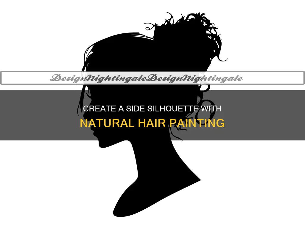 how to paint a side silhouette with natural hair