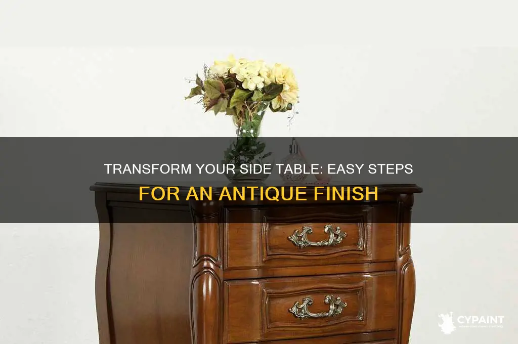 how to paint a side table antique looking