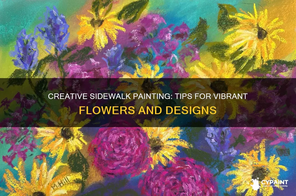 how to paint a side walk and flowers