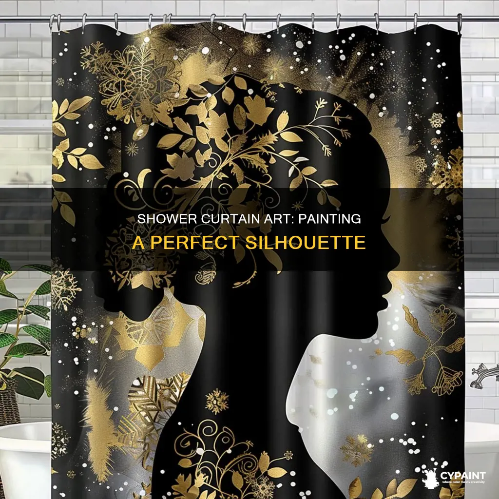 how to paint a silhouette on a shower curtain