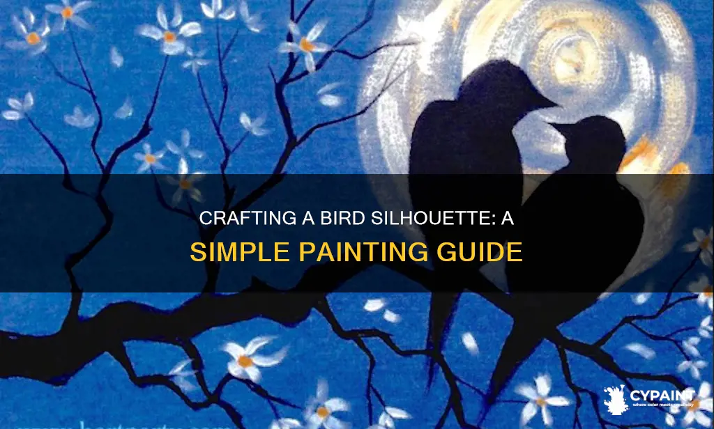 how to paint a silloute of a small bird