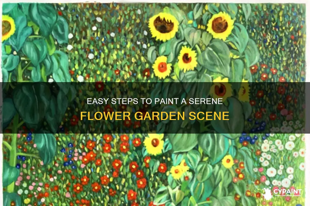 how to paint a simple flower garden scene