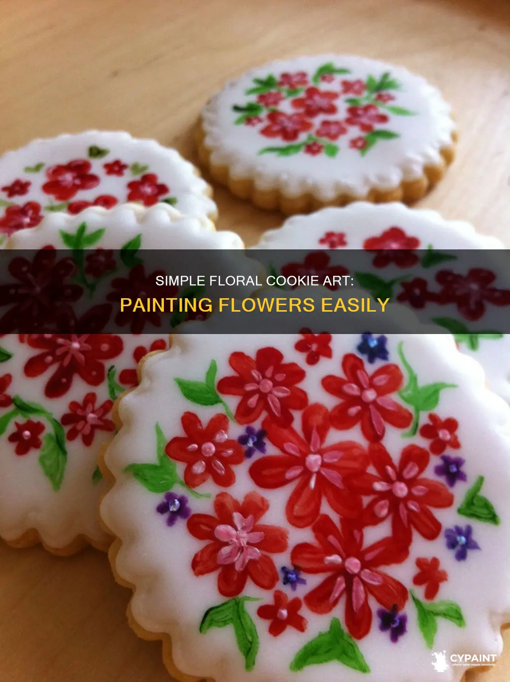 how to paint a simple flower on a cookie