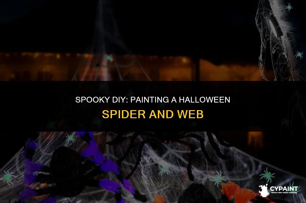 how to paint a simple halloween spider and spider web
