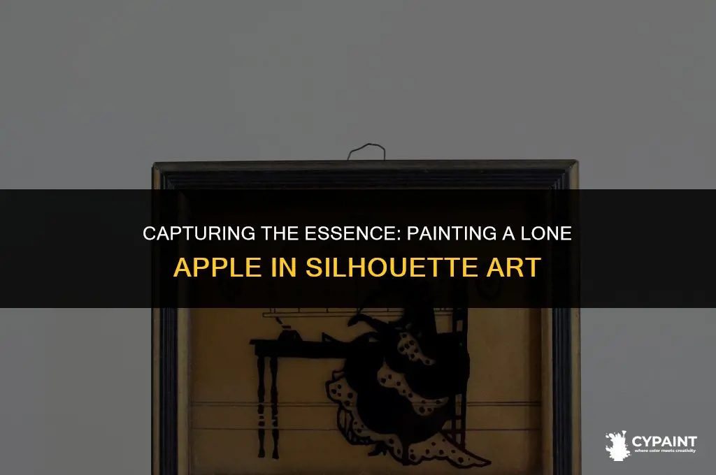 how to paint a single apple on a silhouette painting
