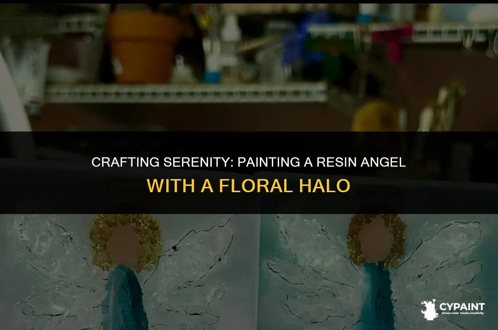 how to paint a sitting resin angel with flower halo