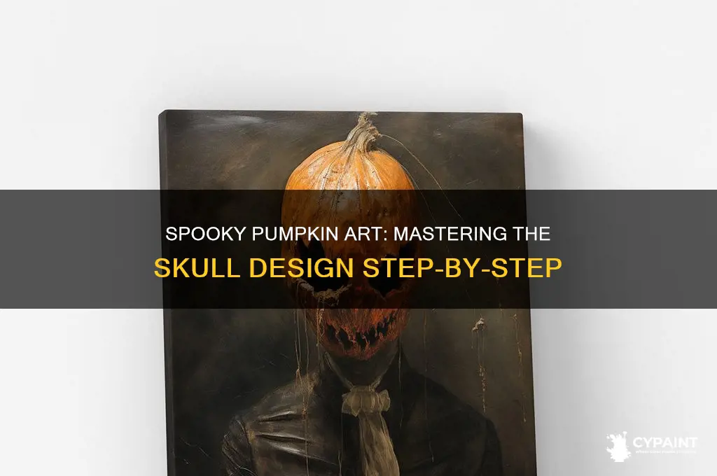 how to paint a skull on a pumpkin