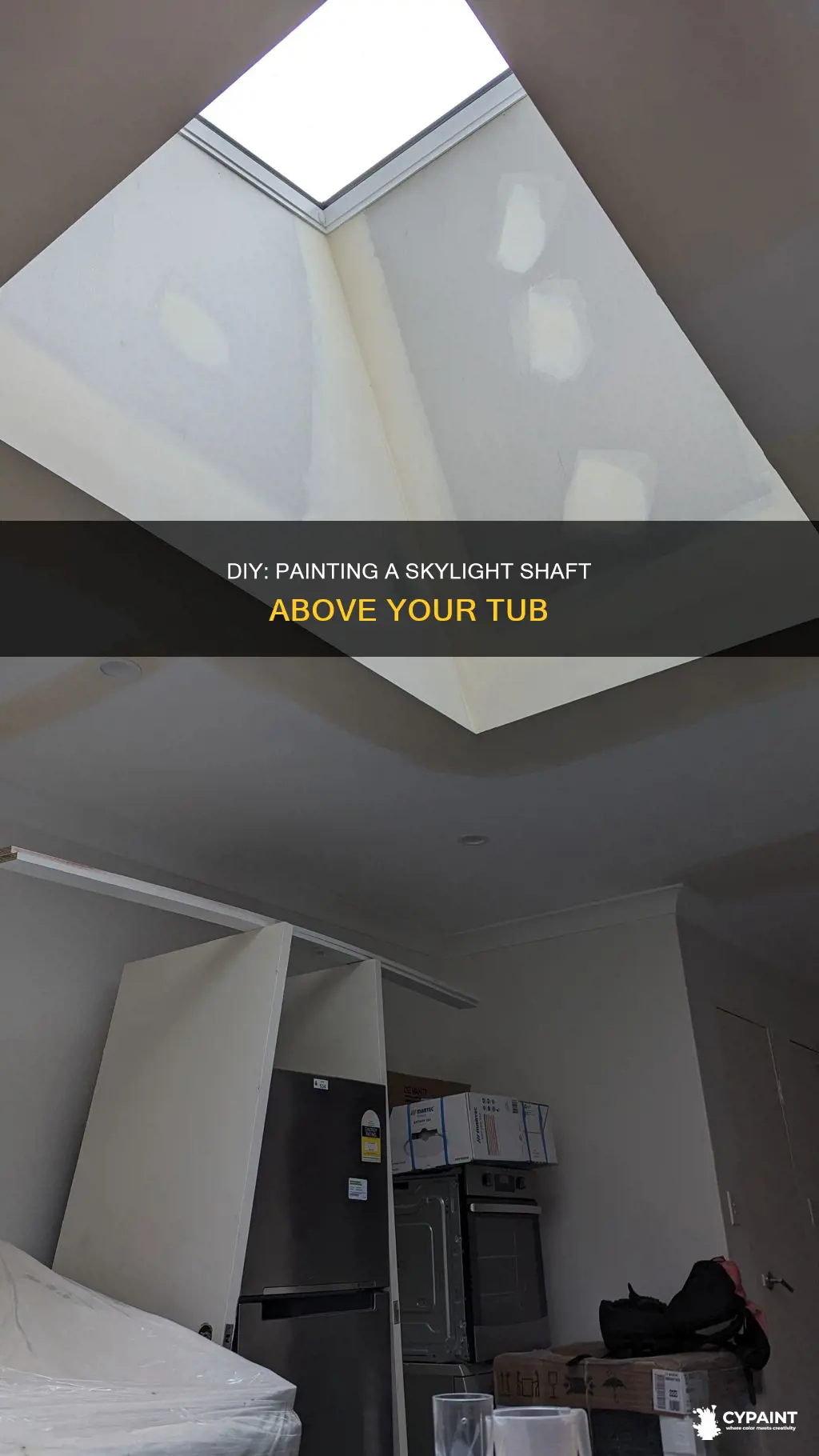 how to paint a skylight shaft above the tub