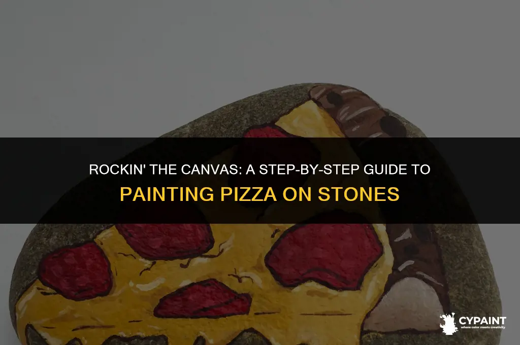 how to paint a slice of pizza on a rock