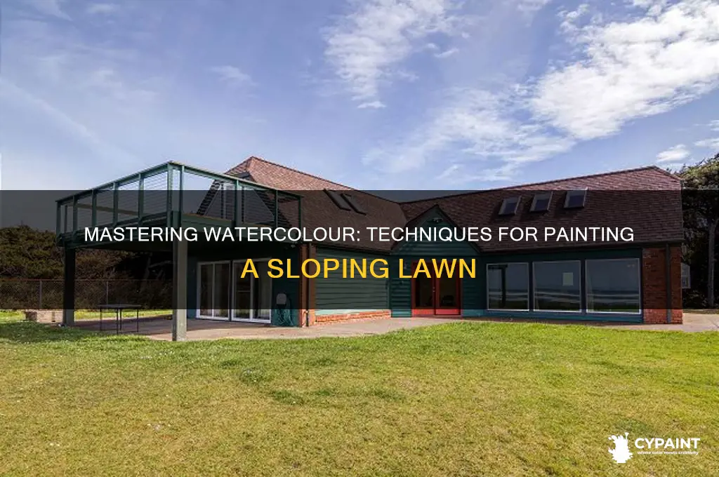 how to paint a sloping lawn in watercolour