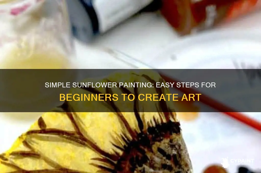 how to paint a small sunflower easy