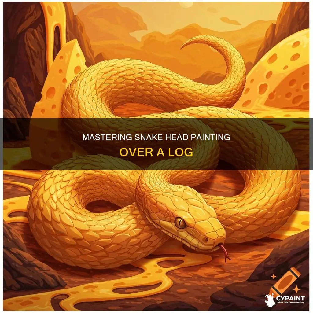 how to paint a snake head over a log
