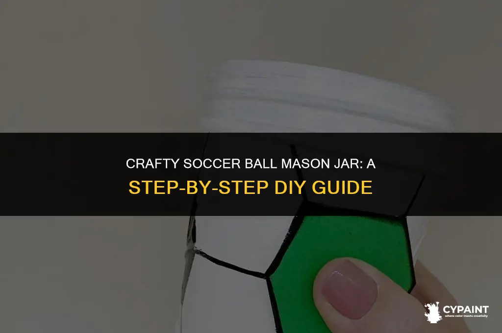 how to paint a soccer ball on a mason jar