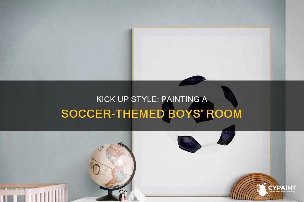 how to paint a soccer themed boys room