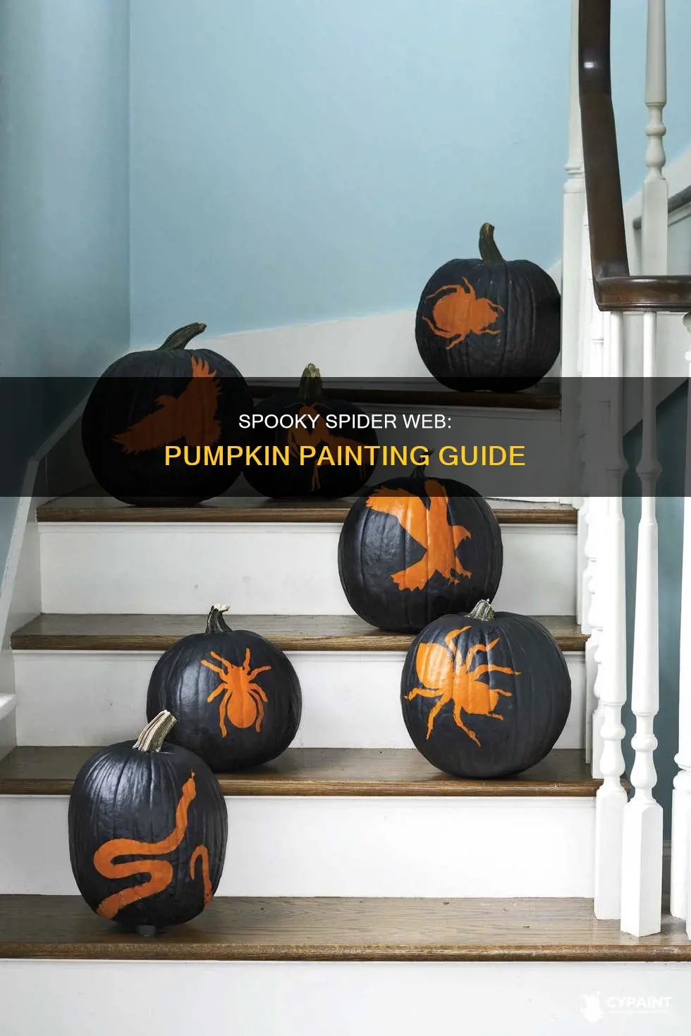 how to paint a spider web on a pumkin