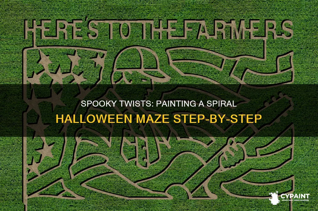 how to paint a spiral halloween maze