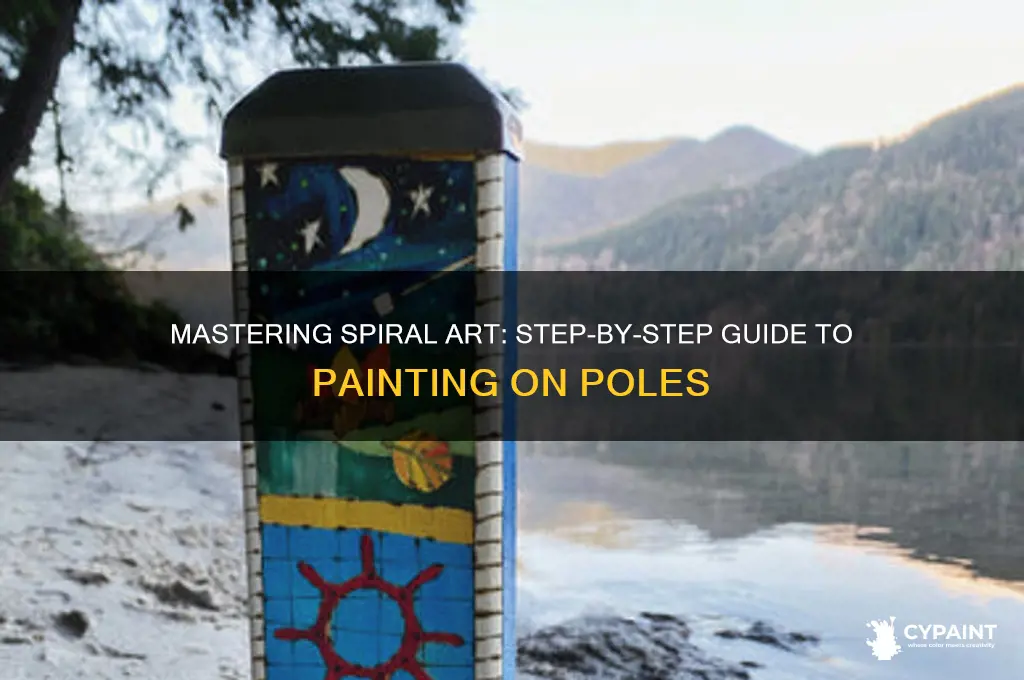 how to paint a spiral on a pole