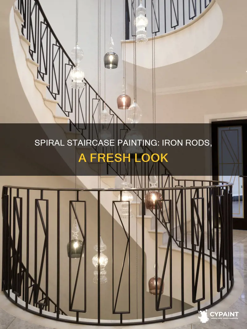 how to paint a spiral staircase with iron rods