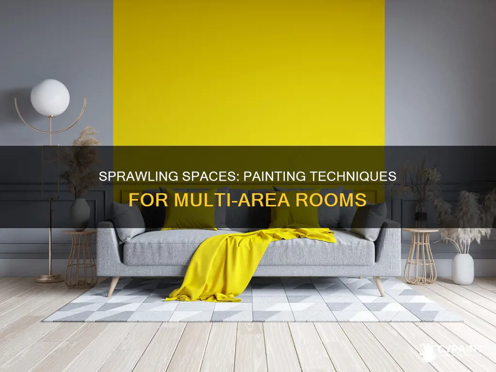 how to paint a sprawling room with multiple areas