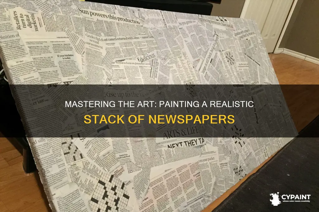 how to paint a stack of newspapers