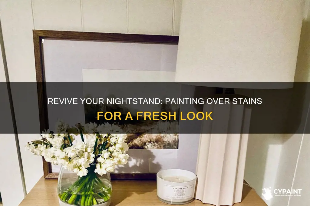 how to paint a stained night stand