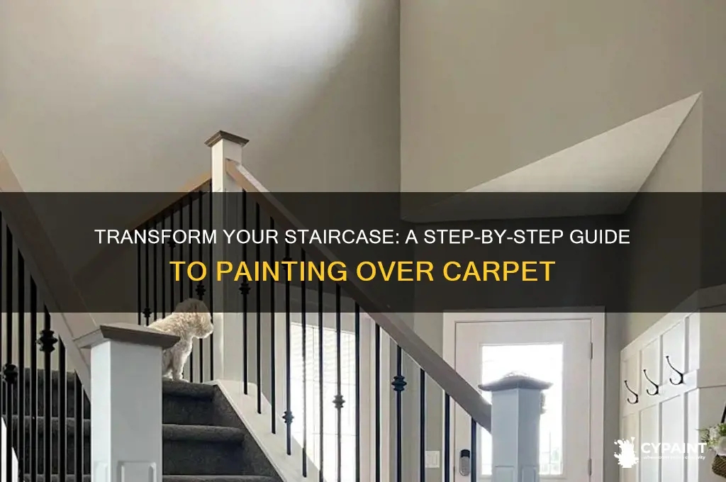 how to paint a staircase with carpet