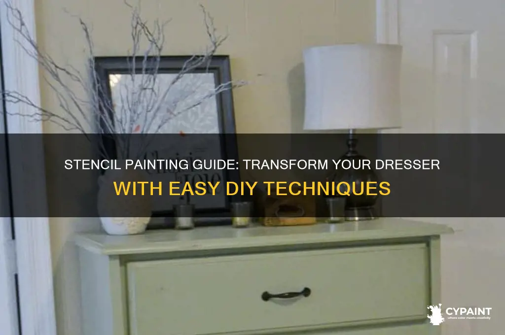 how to paint a stencil on a dresser