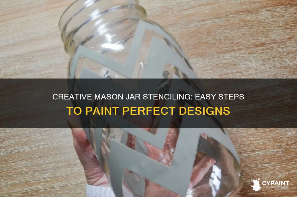 how to paint a stencil on mason jar