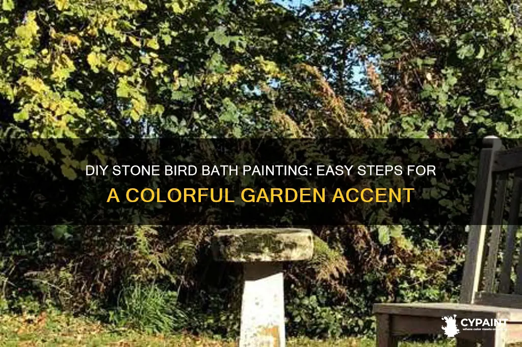 how to paint a stone bird bath