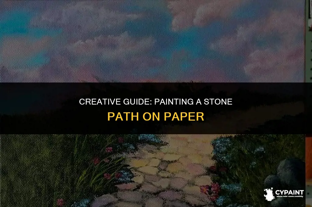 how to paint a stone path on piece of paper