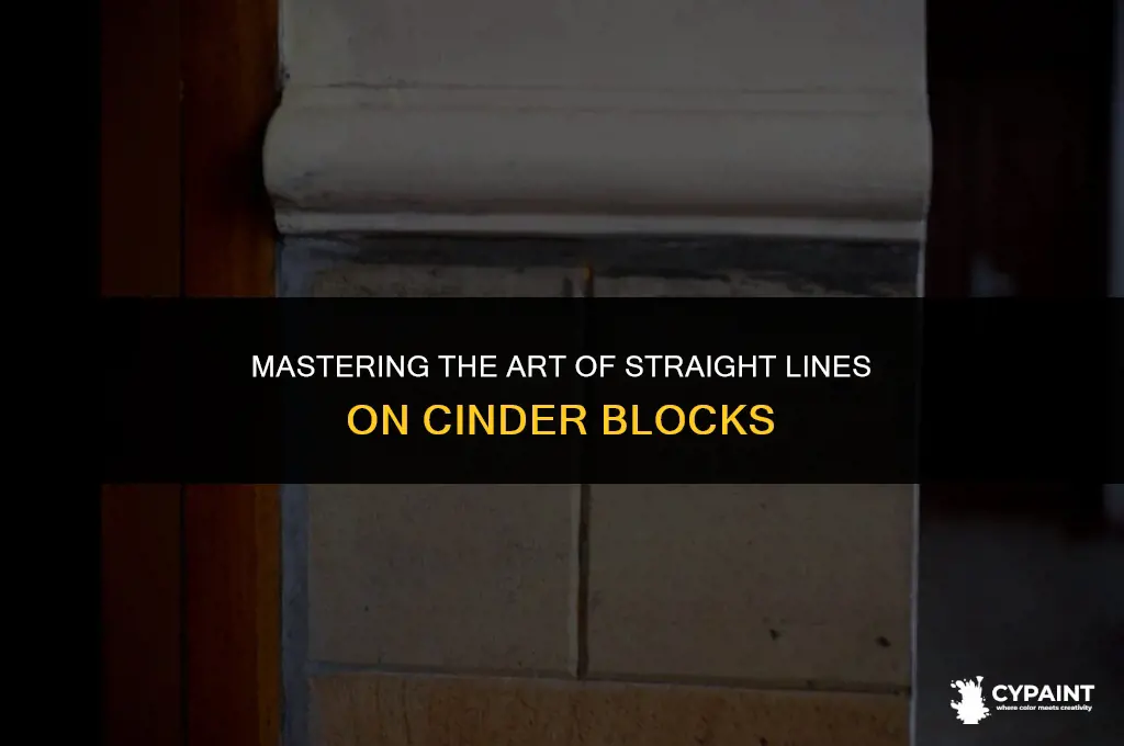 how to paint a straight line on a cinder block