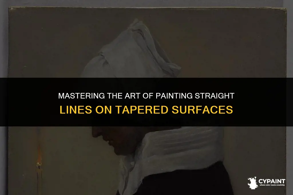 how to paint a straight line on a tapered object