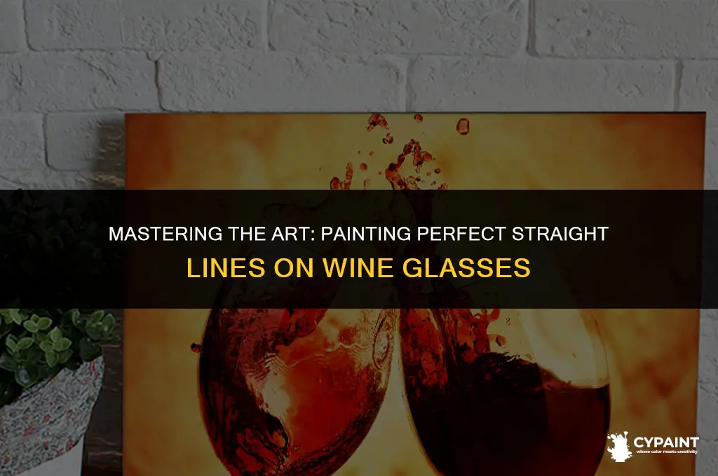 how to paint a straight line on a wine glass