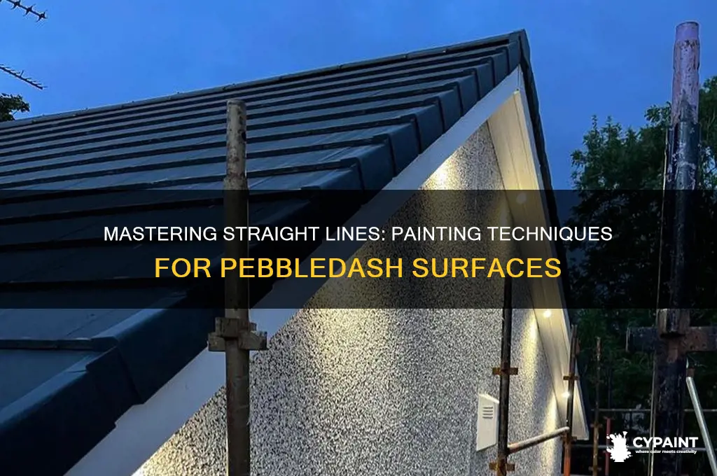 how to paint a straight line on pebbledash
