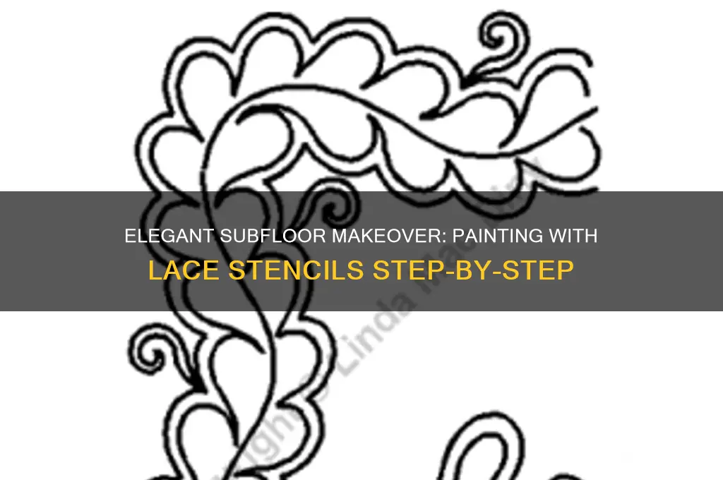 how to paint a subfloor with lace stencils