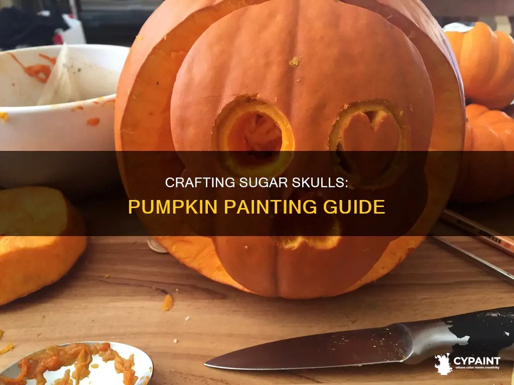 how to paint a sugar skull on a pumpkin