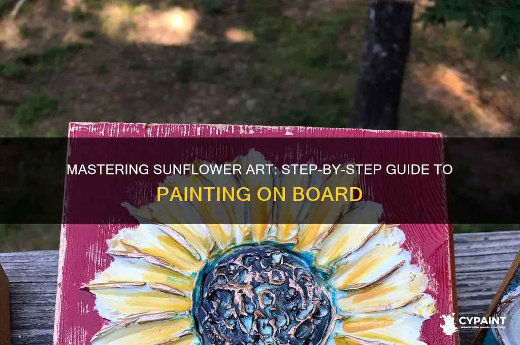 how to paint a sunflower on a board