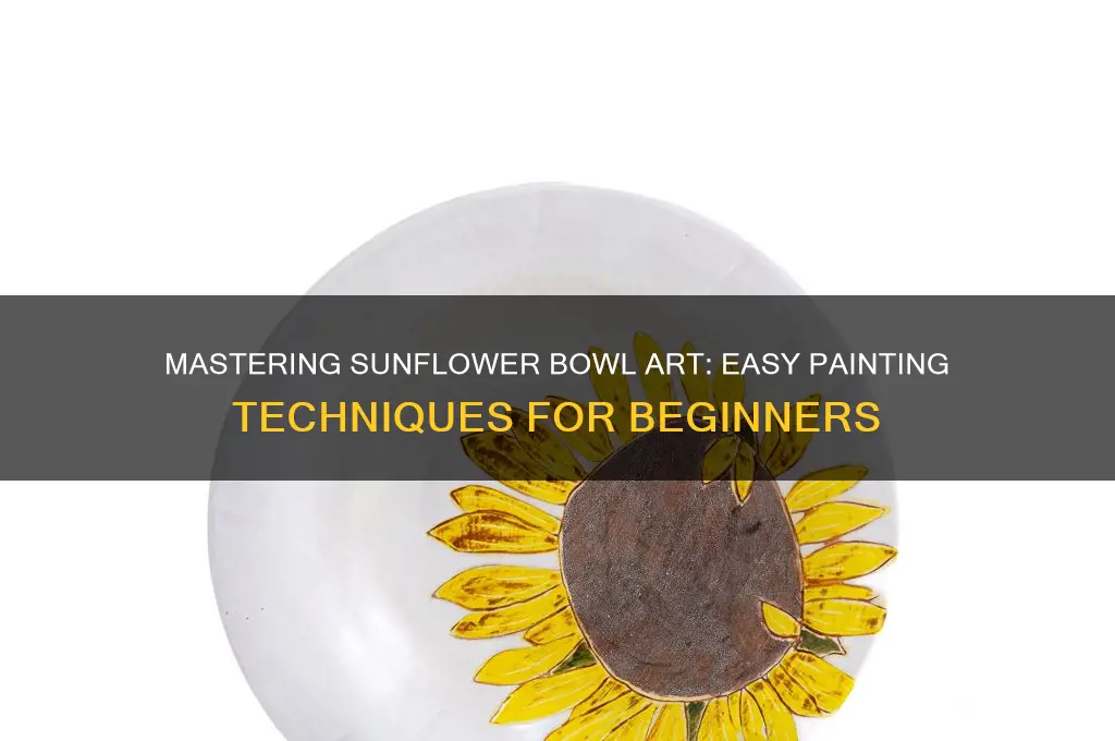 how to paint a sunflower on a bowl