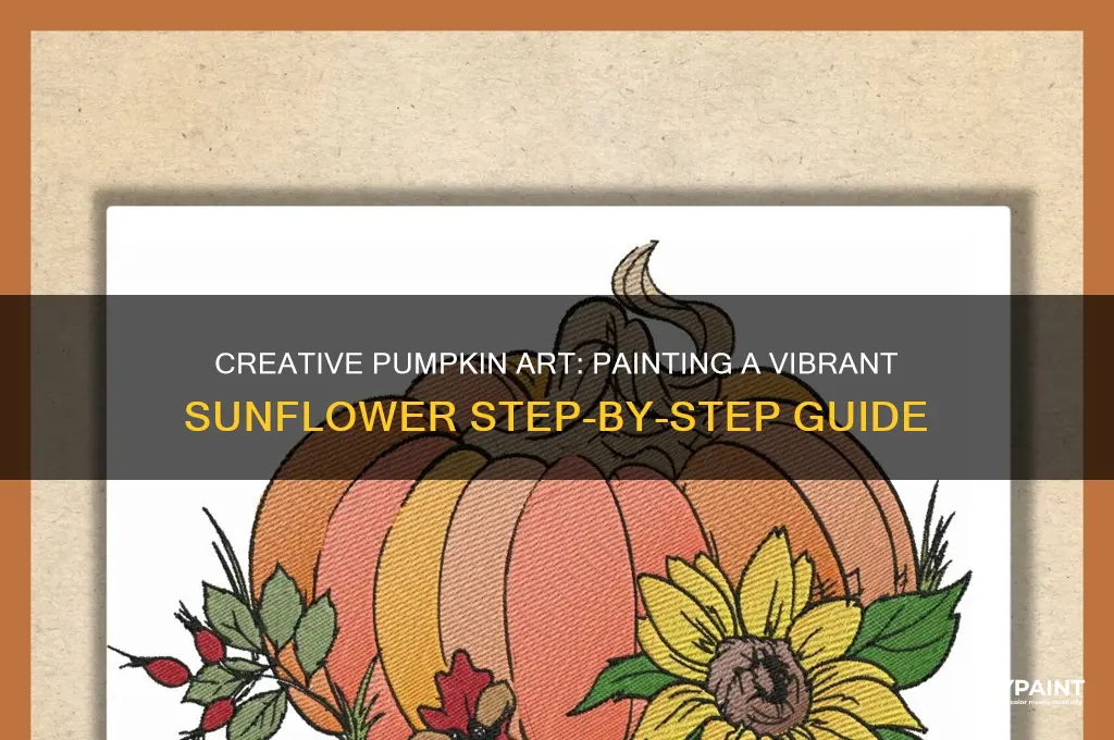 how to paint a sunflower on a pumpkin